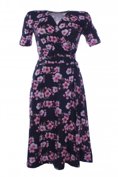 Wickelkleid aus OEKO-TEX® 100 Baumwoll-Jersey, Kirschblüten