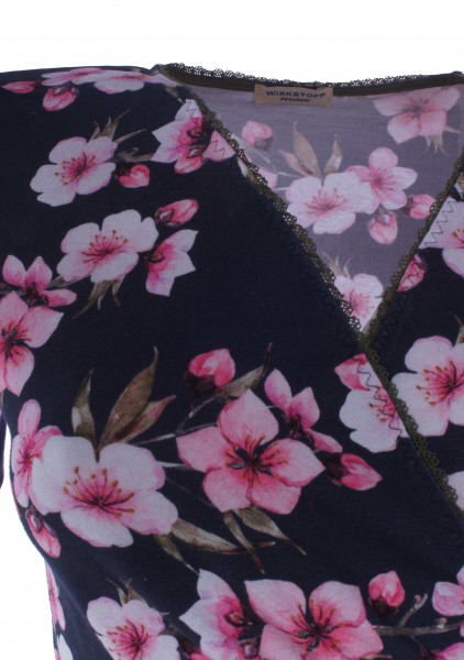 Wickelkleid aus OEKO-TEX® 100 Baumwoll-Jersey, Kirschblüten