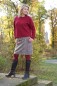 Preview: A-Linienrock, Braun mit hellen Dots, Wolle