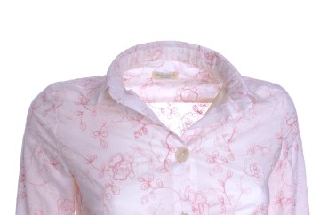 Hemdblusenkleid, bestickt, leichte Baumwolle, weiß