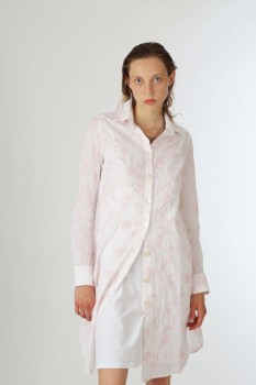 Hemdblusenkleid, bestickt, leichte Baumwolle, weiß