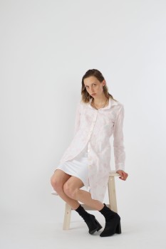 Hemdblusenkleid, bestickt, leichte Baumwolle, weiß