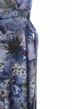 Preview: Wickelkleid aus OEKO-TEX® 100 Viskose-Jersey, Seeblumen