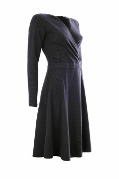 Wickelkleid, Fischgrät grau-schwarz, Biobaumwolle