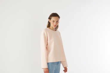 Kastenpulli, Steppsweat, apricot-melange