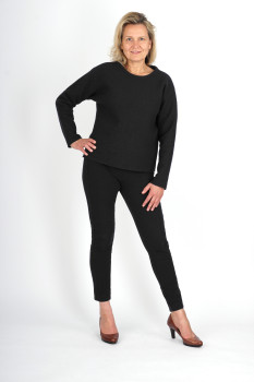 Preview: Pullover, reine Schurwolle, Schwarz