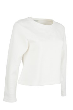 Preview: Pullover, leicht tailliert, Lichtweiß, Biobaumwolle kbA