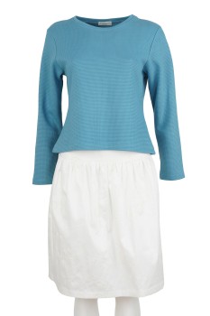 Pullover, leicht tailliert, Strandhausblau, Biobaumwolle kbA