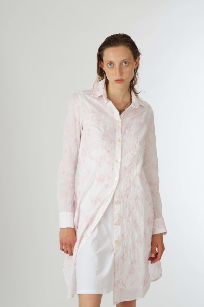 Hemdblusenkleid, bestickt, leichte Baumwolle, weiß