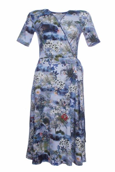 Wickelkleid aus OEKO-TEX® 100 Viskose-Jersey, Seeblumen