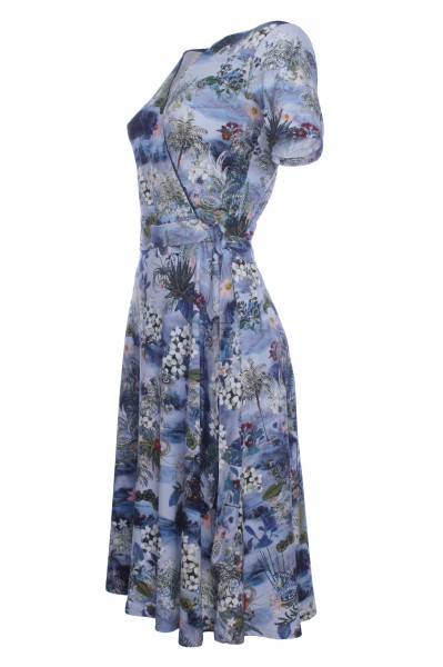 Wickelkleid aus OEKO-TEX® 100 Viskose-Jersey, Seeblumen