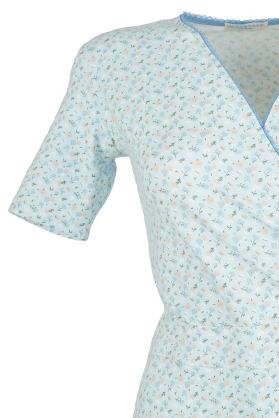 Wickelkleid, Streublümchen mint, Bio-Baumwolle, kbA