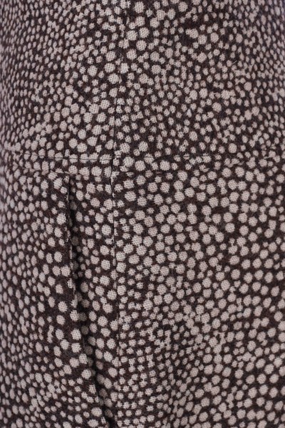 A-Linienrock, Braun mit hellen Dots, Wolle