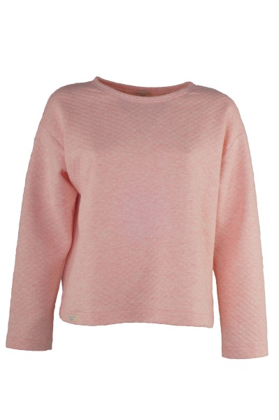 Kastenpulli, Steppsweat, apricot-melange rosa