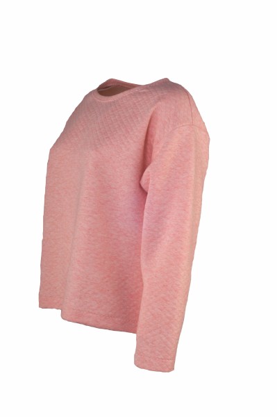 Kastenpulli, Steppsweat, apricot-melange rosa